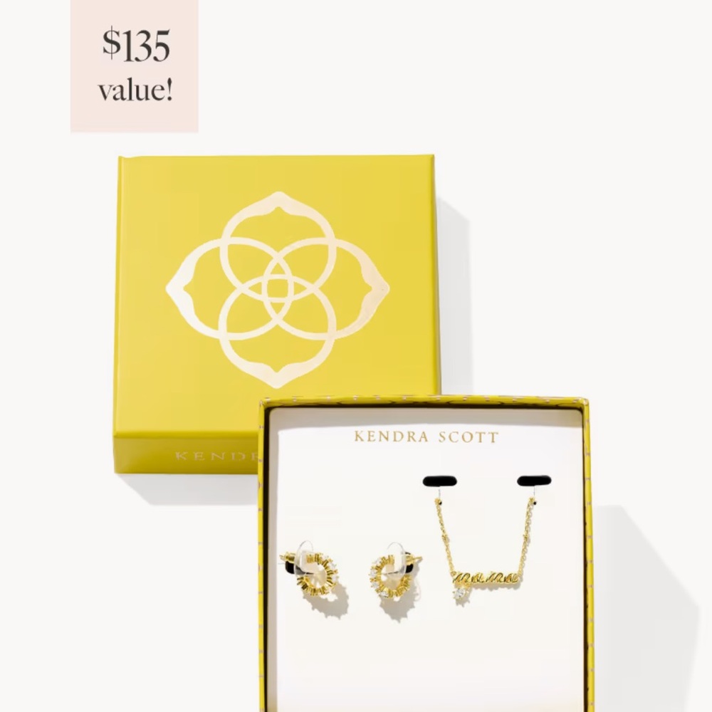 Kendra Scott Gold Earrings and Necklace Set